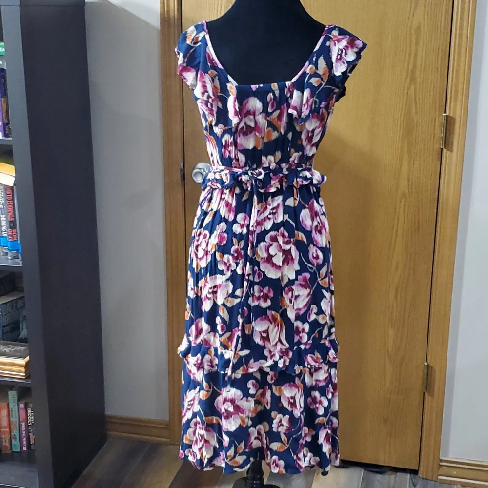 Band of gypsies floral ruffled button down maxi dress - Picture 8 of 10